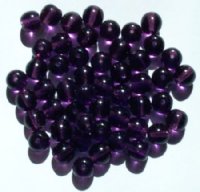 50 8mm Transparent Tanzanite Round Glass Beads
